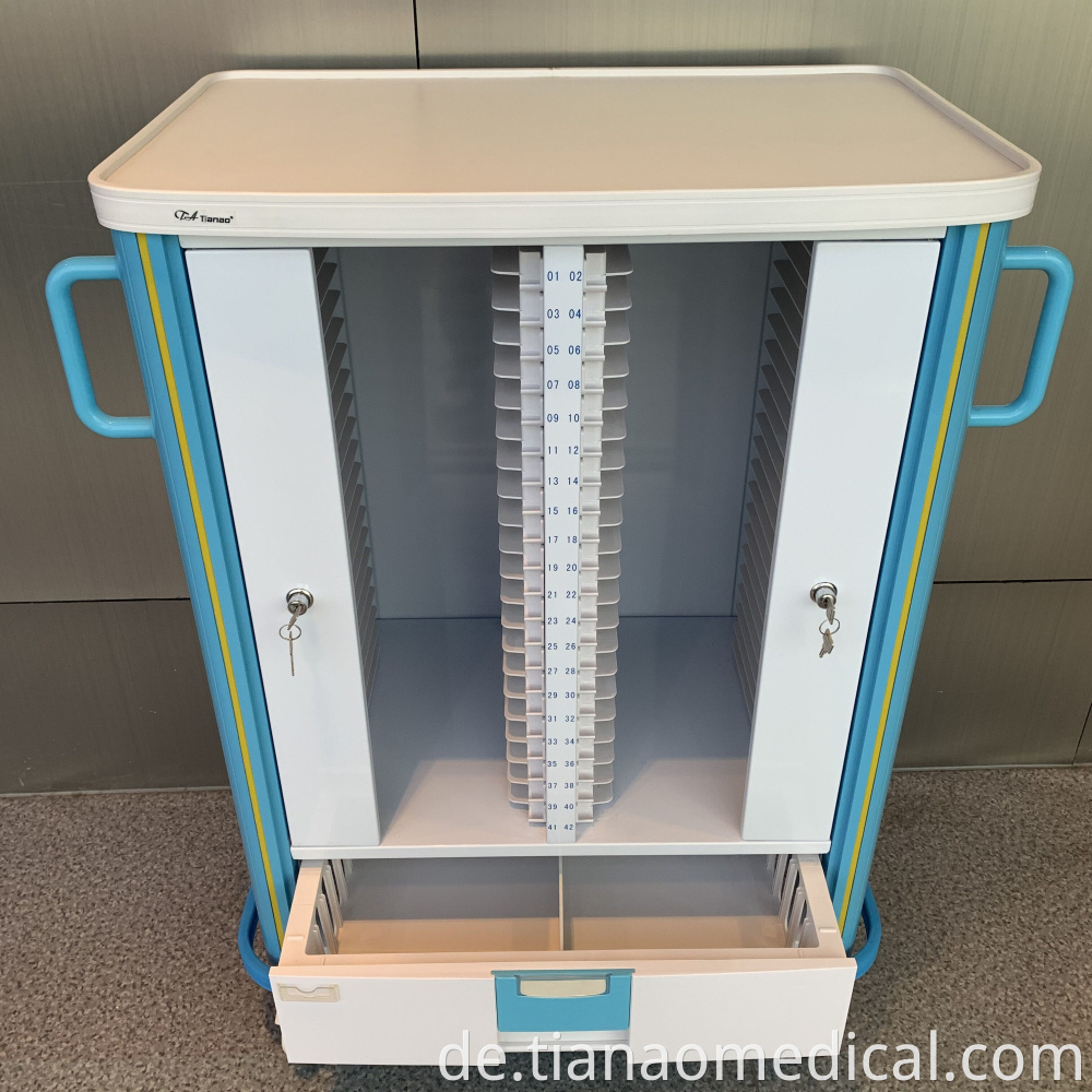 Hospital Aliuminum Medical Record Trolley